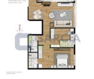 Apartamento com 66m², 2 dormitórios, 1 suíte, 2 vagas no bairro Chácara das Pedras em Porto Alegre